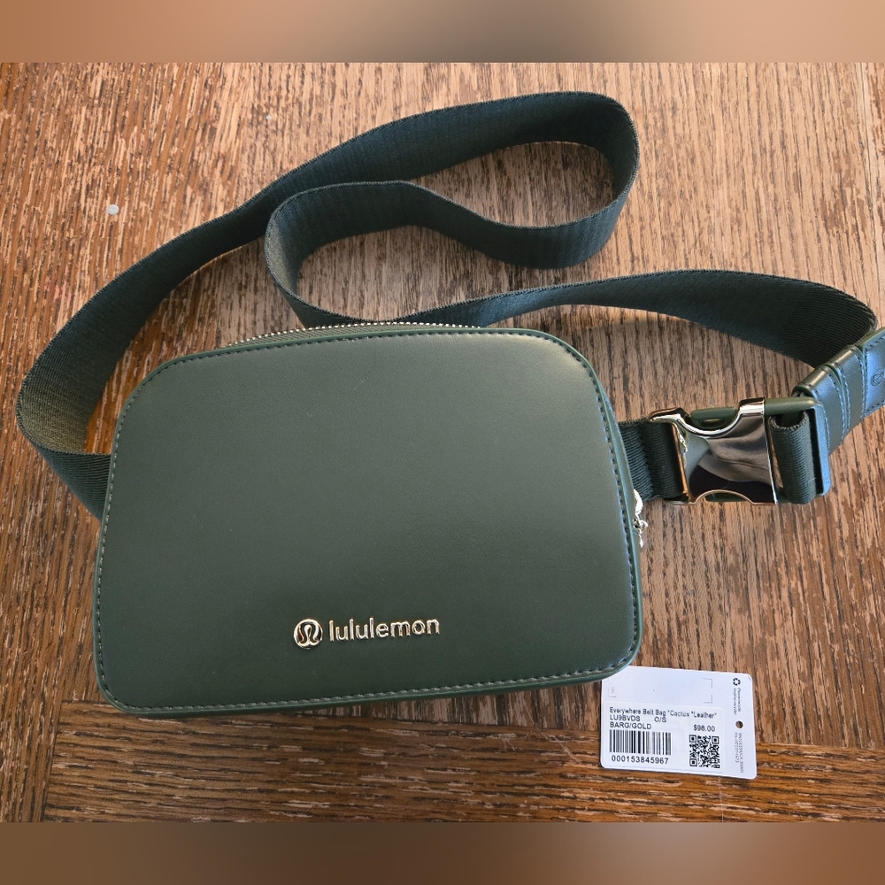 Lululemon Leather Cactus Green Belt Bag